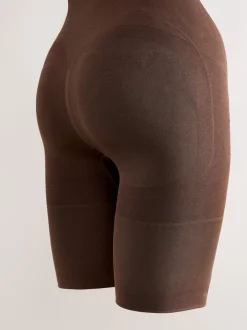 Chocolade nude - Vormgevende naadloze slip voor gladdere dijen met stevige buikcorrectie