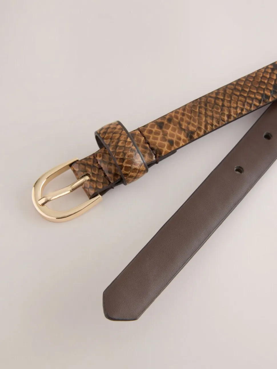 Chocolade slangenprint - Print PU Belt