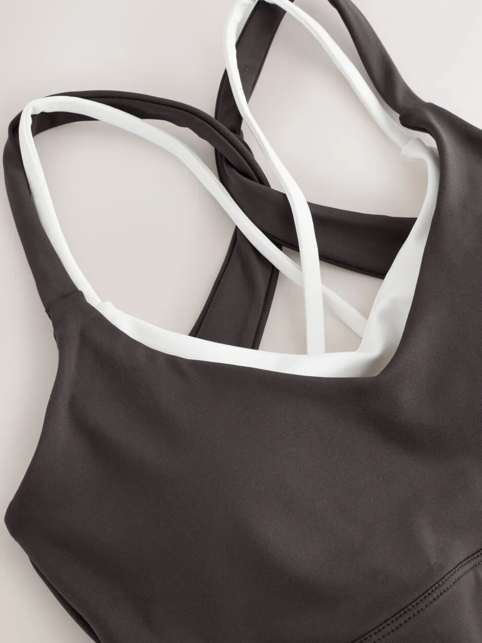 Chocoladebruin - Active Power Double Layer Cross Back Sports Bra