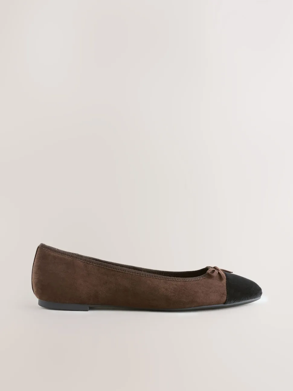 Chocoladebruin - Ballerina's met ronde neus