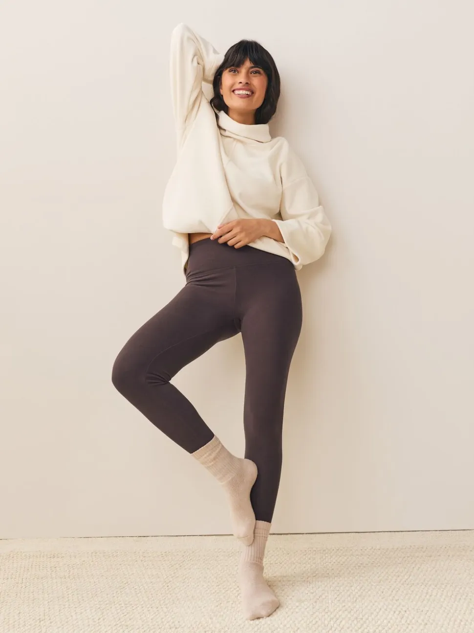 Chocoladebruin - Behaaglijke fleece legging