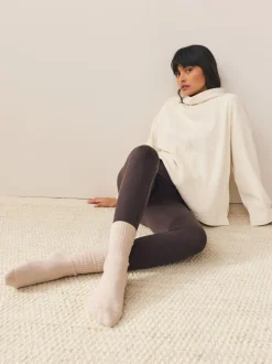 Chocoladebruin - Behaaglijke fleece legging