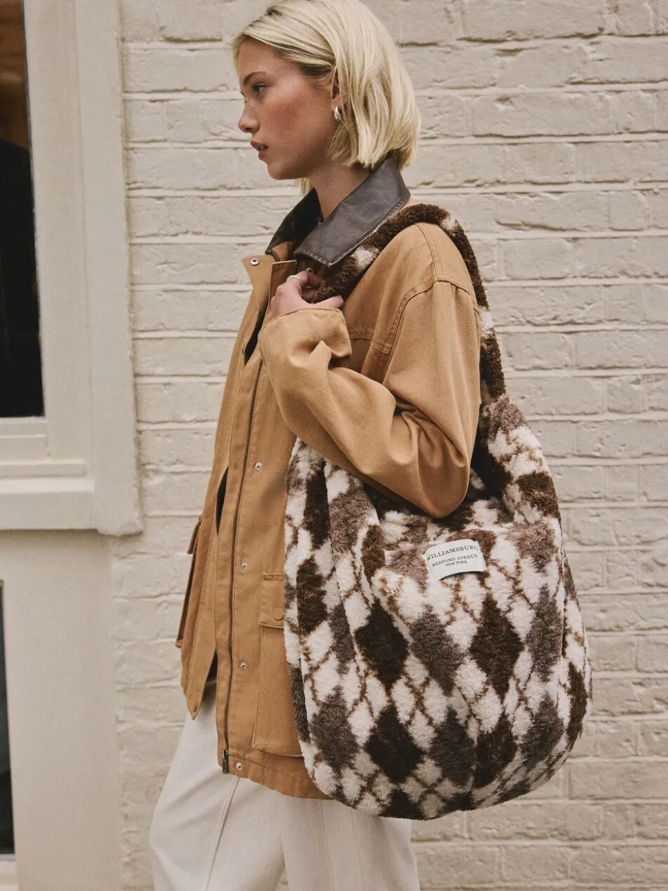 Chocoladebruin - Borg Argyle Shoulder Bag