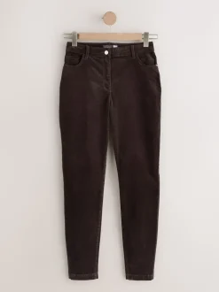 Chocoladebruin - Cord Skinny Hourglass Trousers