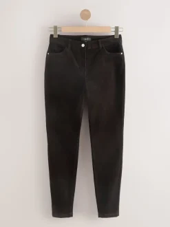 Chocoladebruin - Corduroy skinny broek