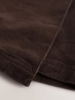 Chocoladebruin - Corduroy mini-wikkelrok
