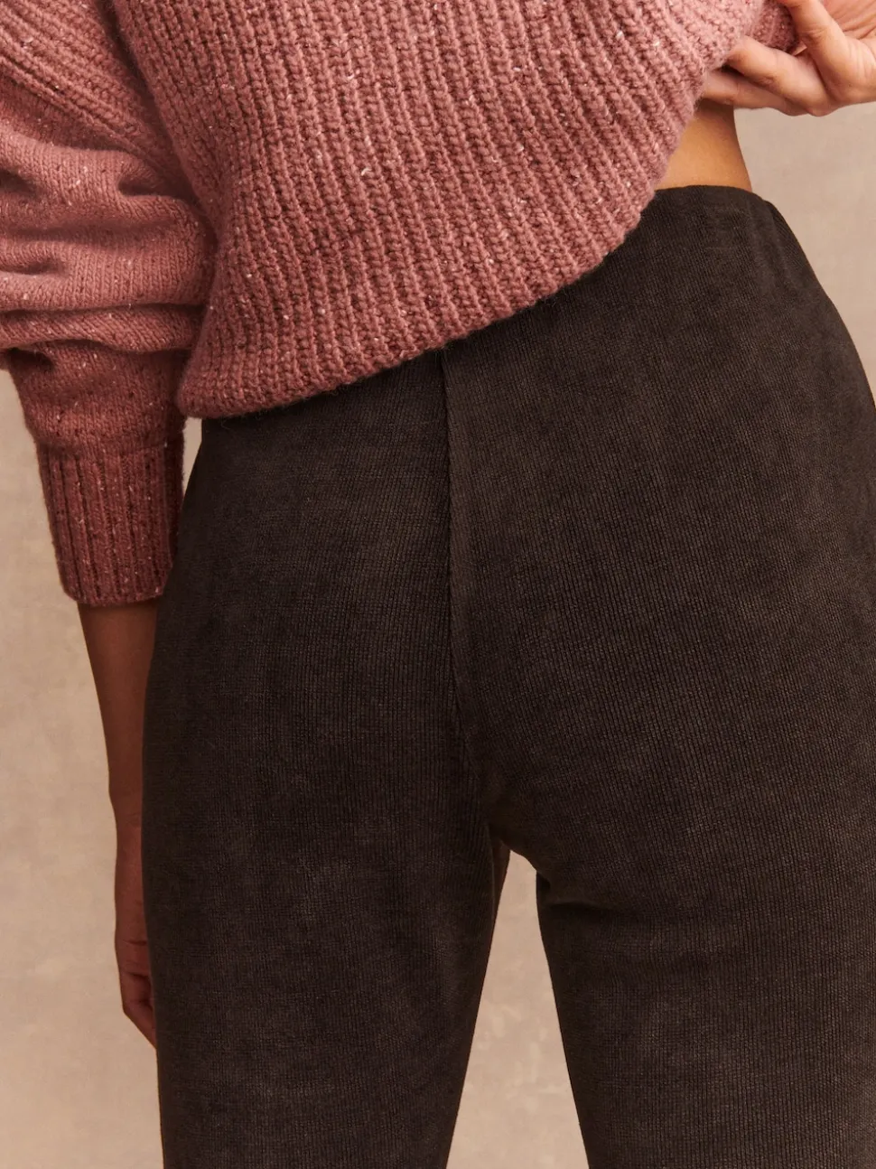 Chocoladebruin - Corduroy legging