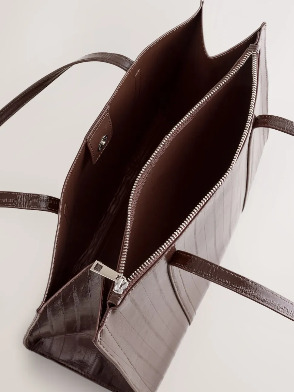 Chocoladebruin - Draagtas met structuur
