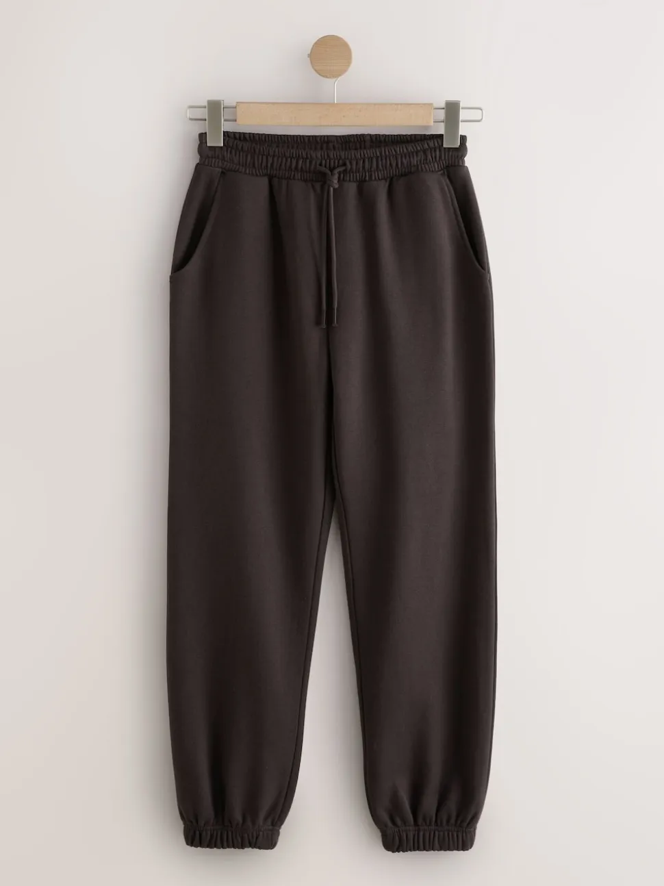 Chocoladebruin - Essentiële jersey joggingbroek met manchetten
