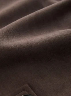 Chocoladebruin - Faux Suede Cropped Trench Coat