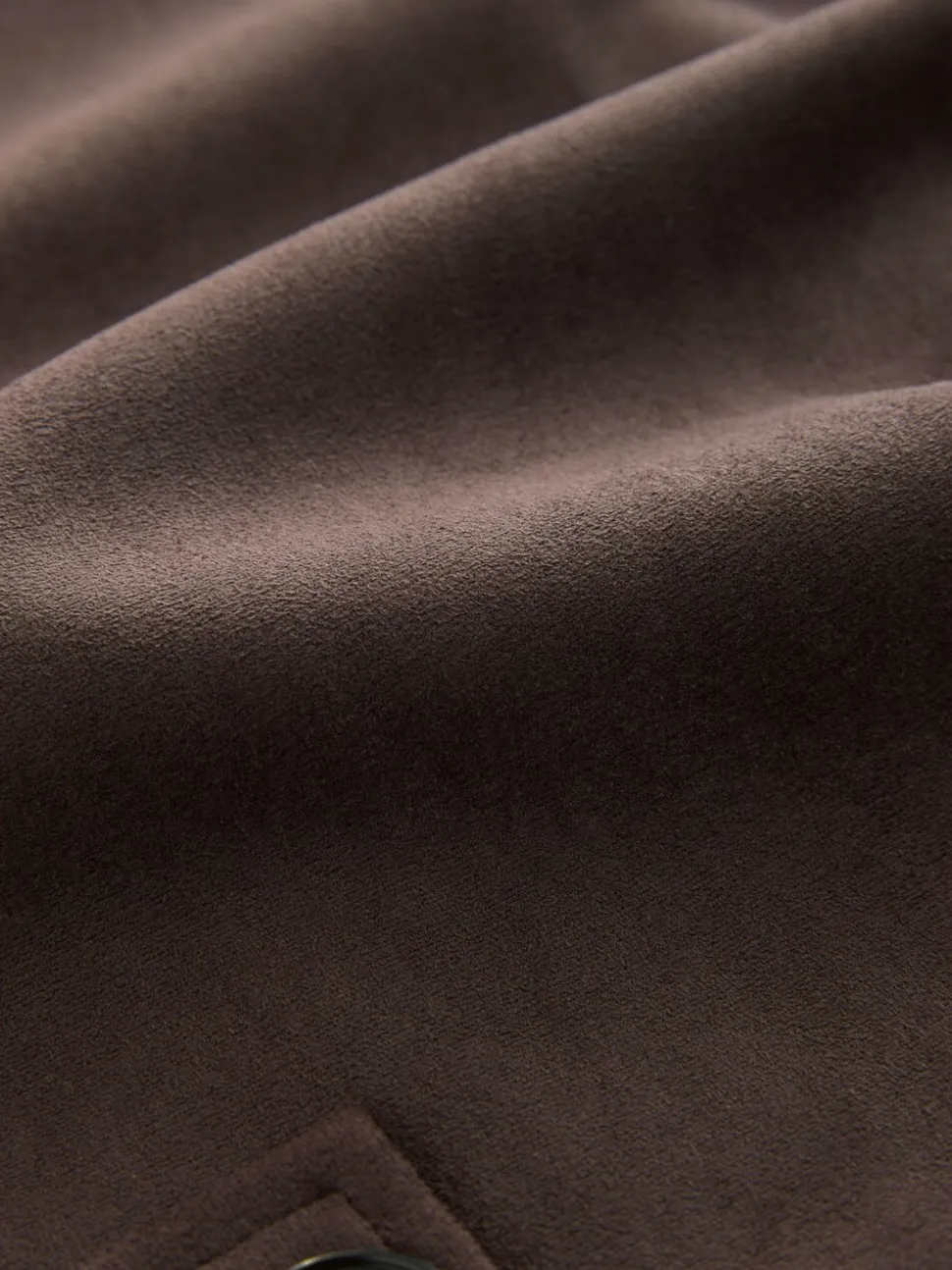 Chocoladebruin - Faux Suede Cropped Trench Coat