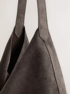 Chocoladebruin - Faux Suede Slouchy Shoulder Bag