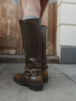 Chocoladebruin - Forever Comfort® Knee High Biker Boots