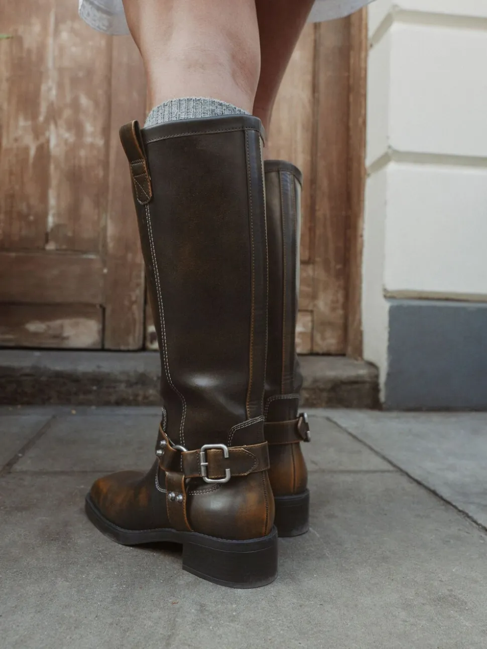 Chocoladebruin - Forever Comfort® Knee High Biker Boots
