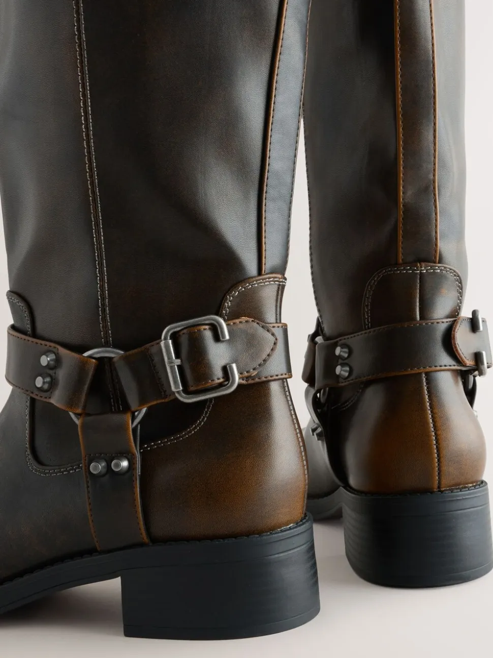 Chocoladebruin - Forever Comfort® Knee High Biker Boots