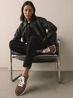 Chocoladebruin - Forever Comfort® Paneled Lace Up Trainers