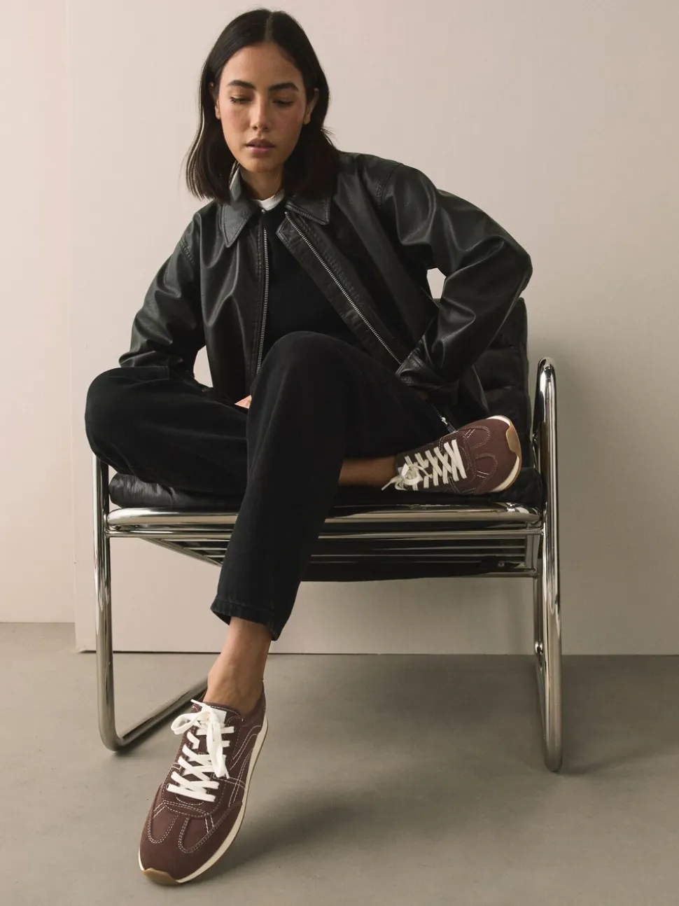 Chocoladebruin - Forever Comfort® Paneled Lace Up Trainers