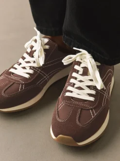 Chocoladebruin - Forever Comfort® Paneled Lace Up Trainers