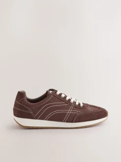 Chocoladebruin - Forever Comfort® Paneled Lace Up Trainers