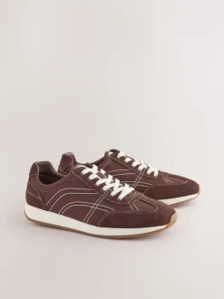 Chocoladebruin - Forever Comfort® Paneled Lace Up Trainers
