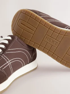 Chocoladebruin - Forever Comfort® Paneled Lace Up Trainers