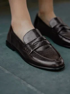 Chocoladebruin - Forever Comfort® Penny loafers met ronde neus