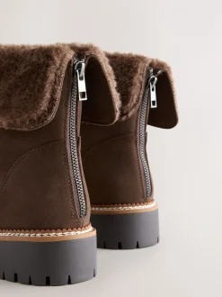 Chocoladebruin - Forever Comfort® Faux Fur Cuff Ankle Boots
