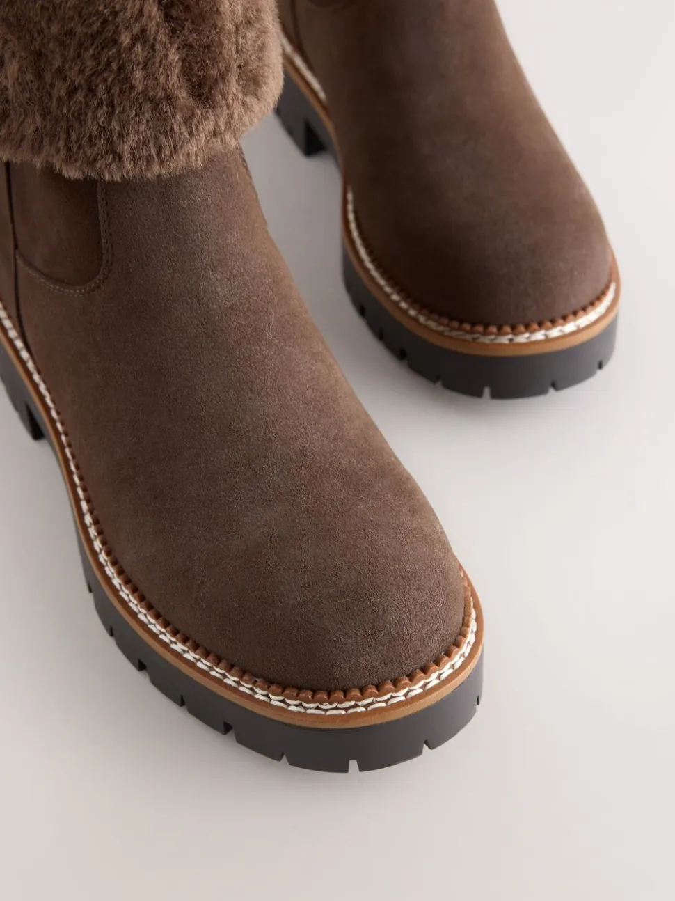 Chocoladebruin - Forever Comfort® Faux Fur Cuff Ankle Boots
