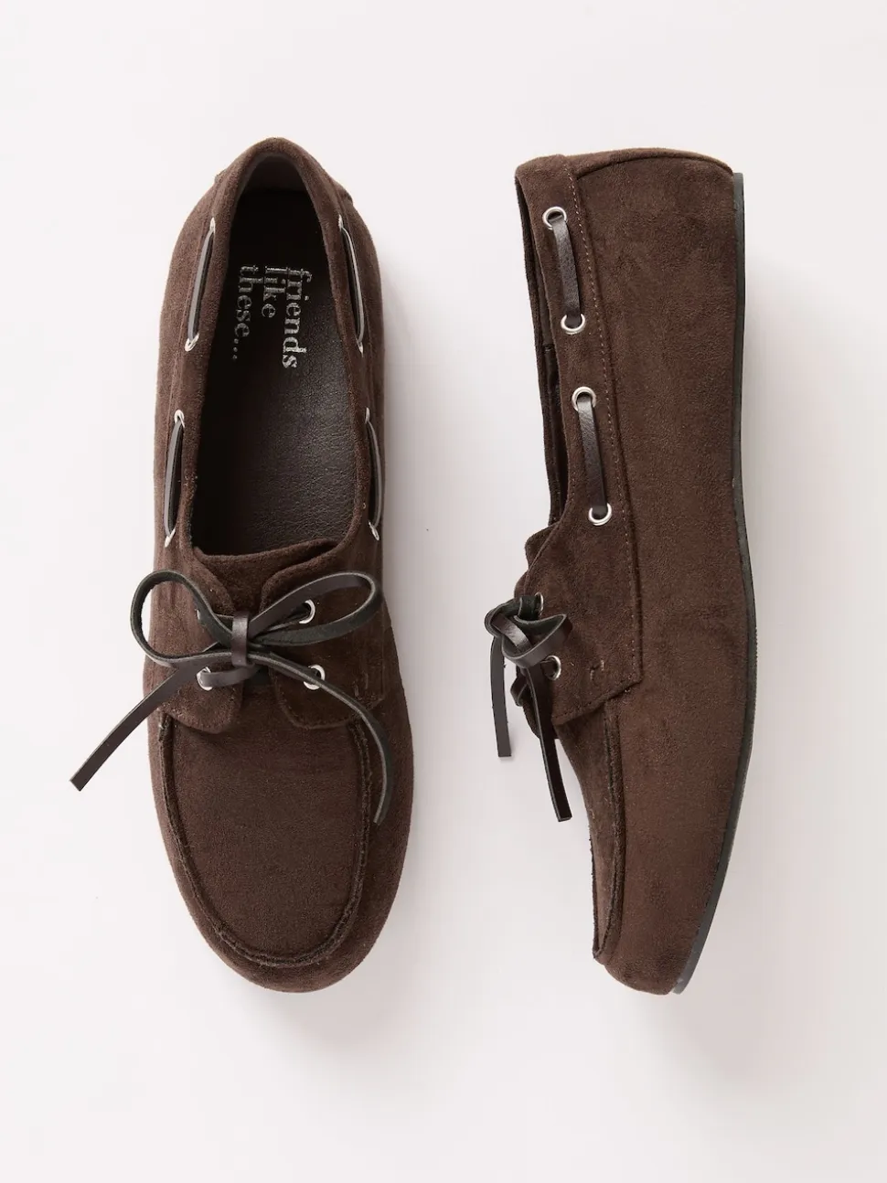Chocoladebruin - Friends Like These Slim Vetersluiting Comfort Imitatiesuède Bootschoen Instappers