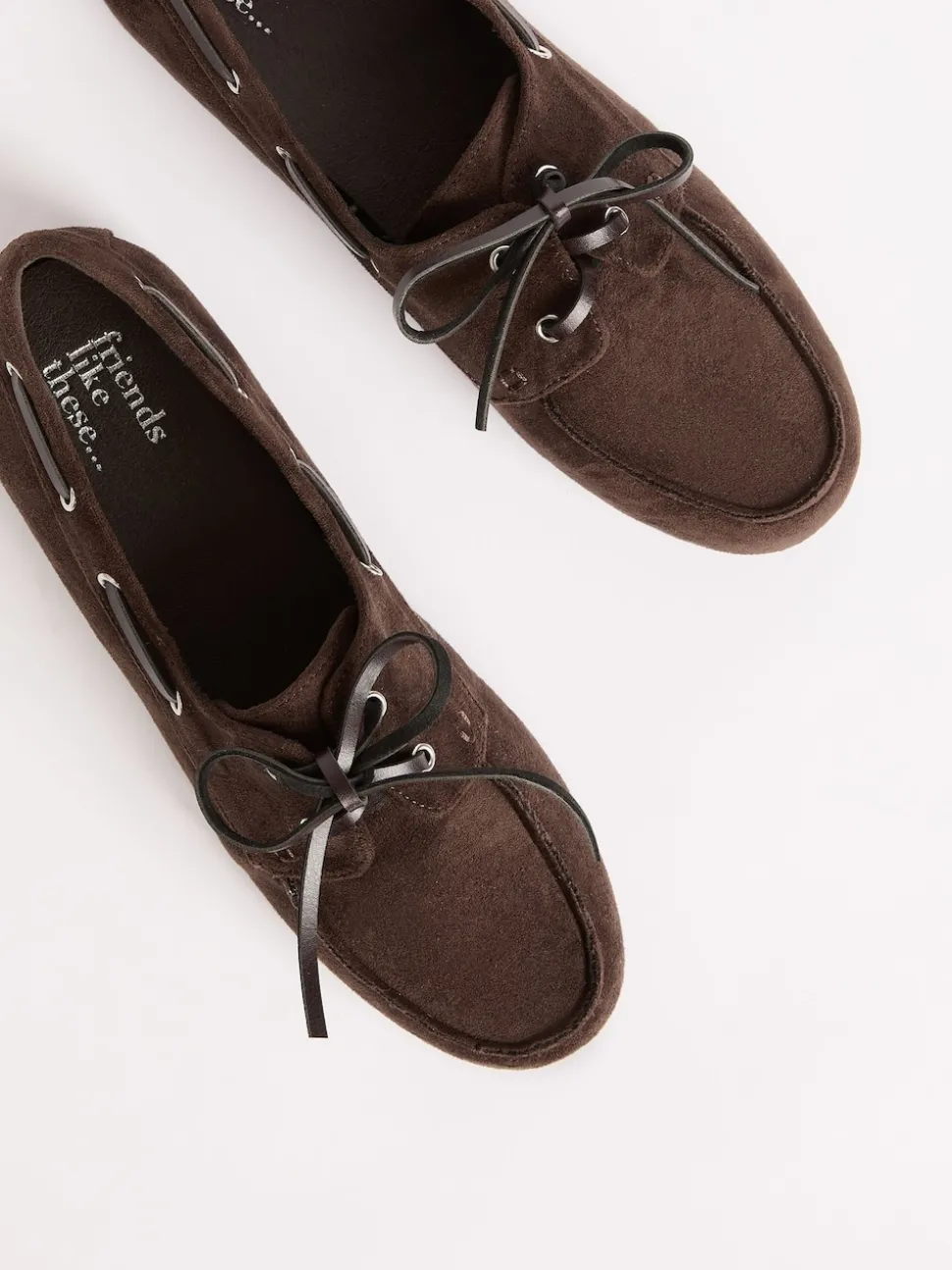 Chocoladebruin - Friends Like These Slim Vetersluiting Comfort Imitatiesuède Bootschoen Instappers