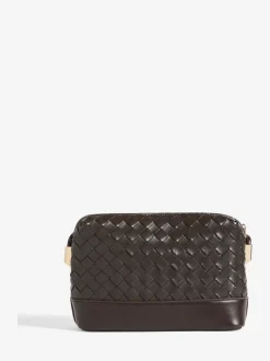 Chocoladebruin - Friends Like These Weave Knotted Handle Cross-Body Bag