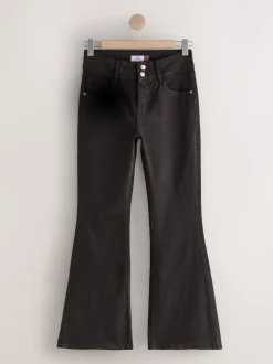 Chocoladebruin - High Rise Stretch Flare Jeans