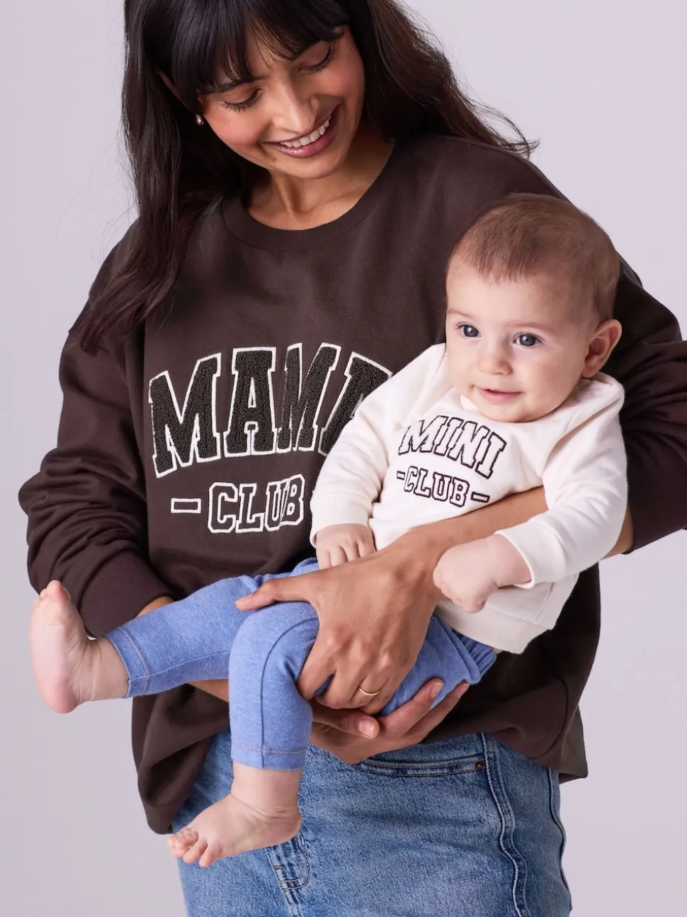 Chocoladebruin - Maternity Mini Me Sweatshirt Set