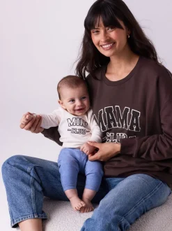 Chocoladebruin - Maternity Mini Me Sweatshirt Set