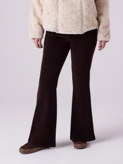 Chocoladebruin - Maternity Cord Flare Trousers