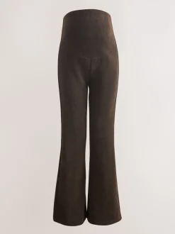 Chocoladebruin - Maternity Cord Flare Trousers