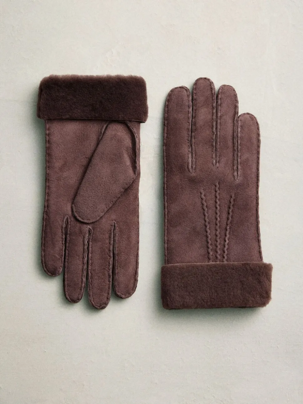 Chocoladebruin - N. Premium leren handschoenen van schapenvacht