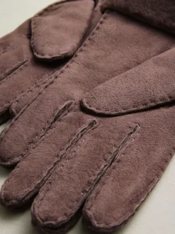 Chocoladebruin - N. Premium leren handschoenen van schapenvacht