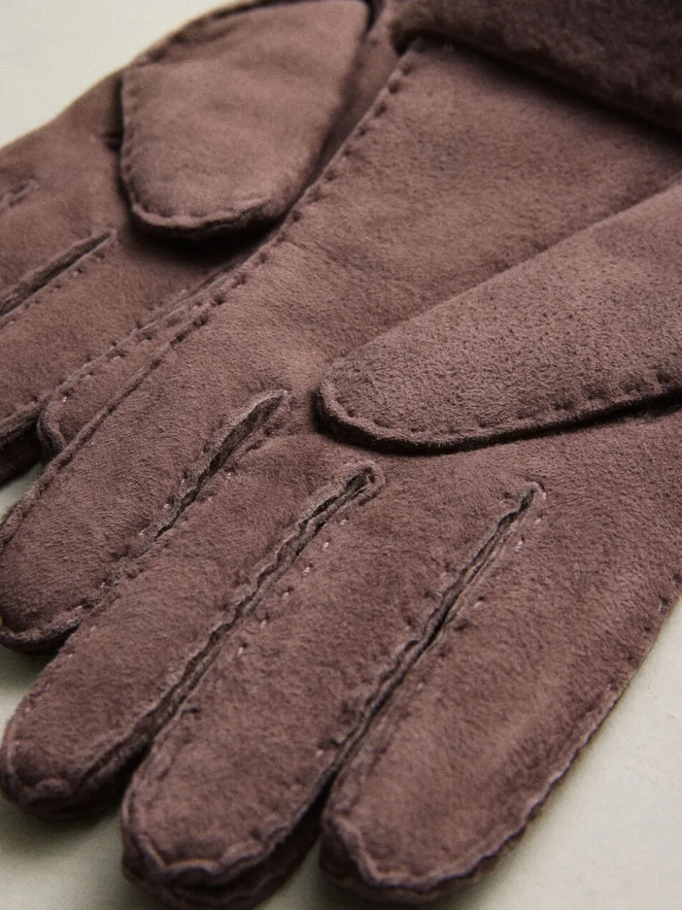 Chocoladebruin - N. Premium leren handschoenen van schapenvacht