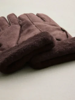 Chocoladebruin - N. Premium leren handschoenen van schapenvacht
