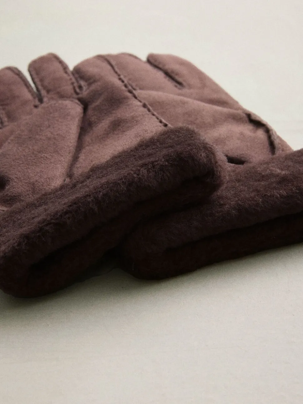 Chocoladebruin - N. Premium leren handschoenen van schapenvacht