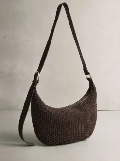 Chocoladebruin - N. Premium Suede Sling Weave Schoudertas