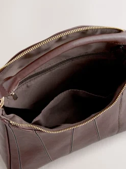 Chocoladebruin - Panel Cross-Body Bag