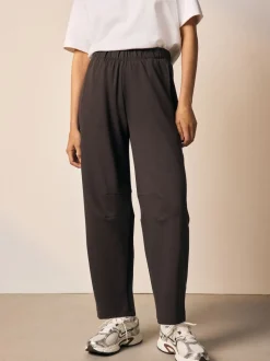 Chocoladebruin - Premium zware Slinky Barrel jeans Joggingbroeken