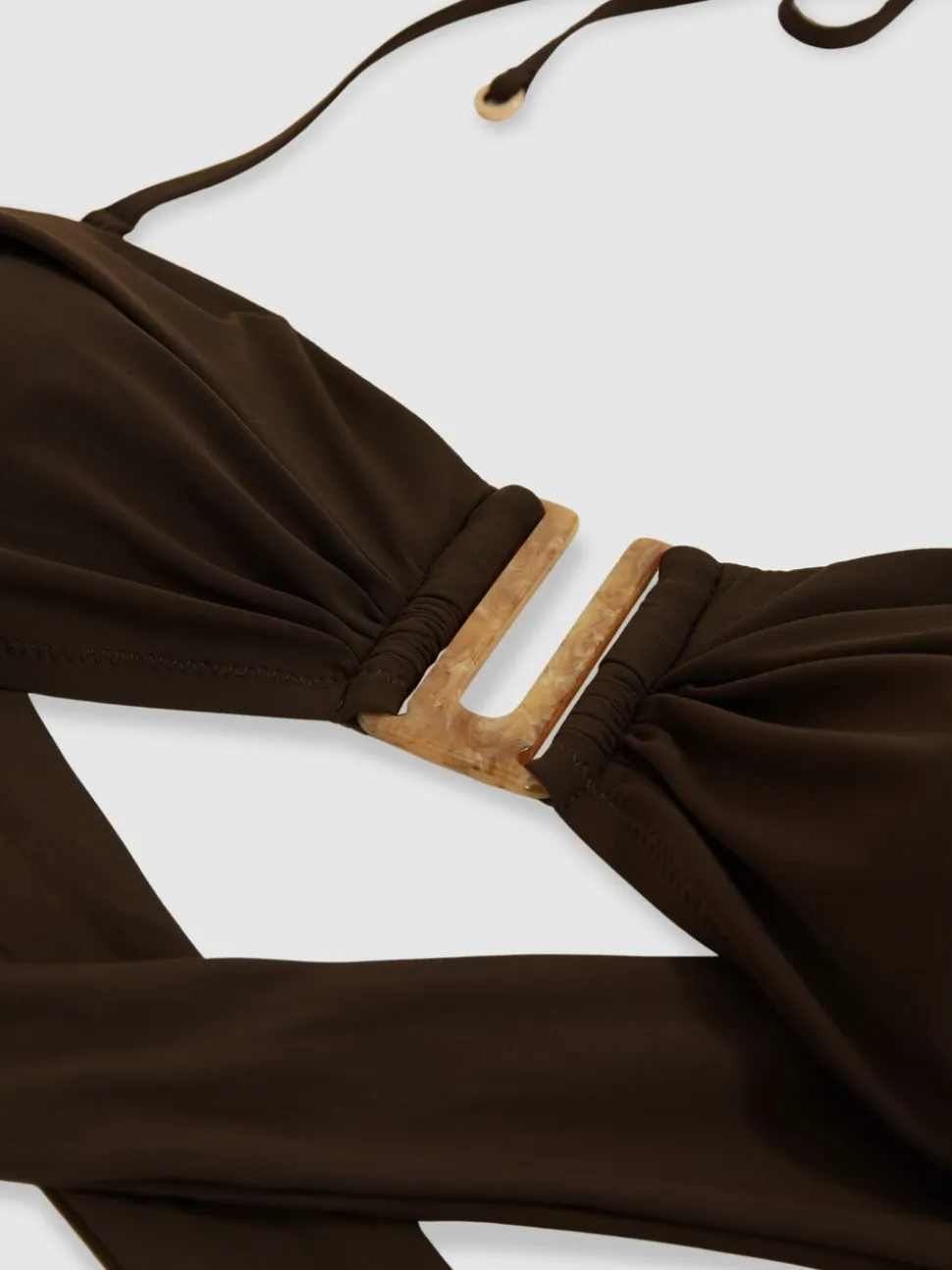 Chocoladebruin - Reiss Carina Removable-Strap Bandeau Bikini Top