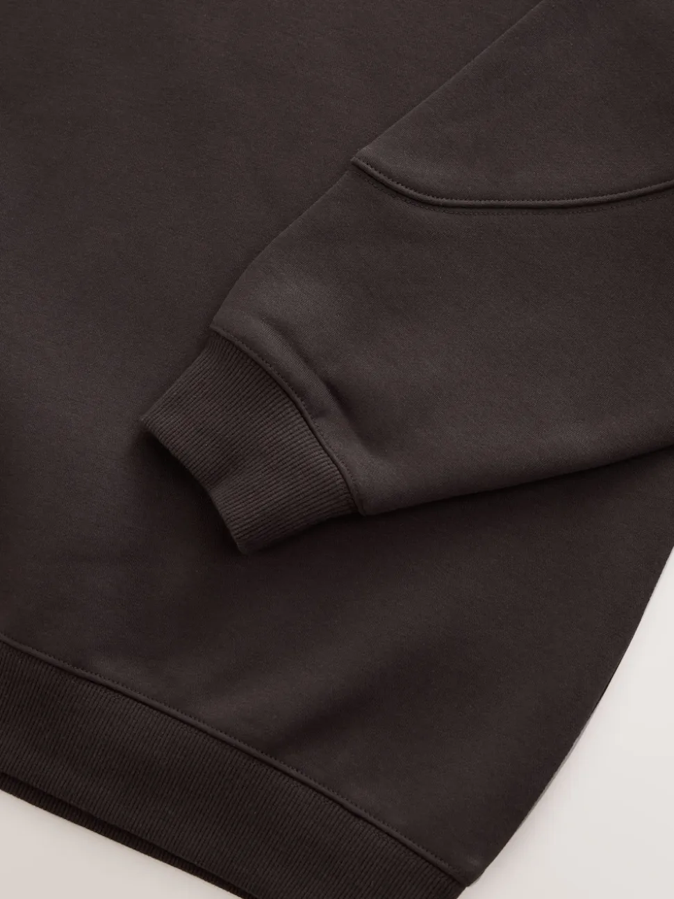 Chocoladebruin - Relaxte pasvorm zware lange hoodie