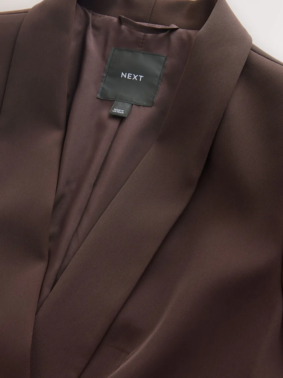 Chocoladebruin - Ruimvallend blazer met gerimpelde mouwen