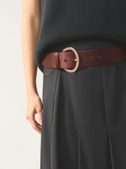 Chocoladebruin - Satin Belt with Diamante Buckle