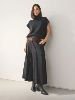 Chocoladebruin - Satin Belt with Diamante Buckle