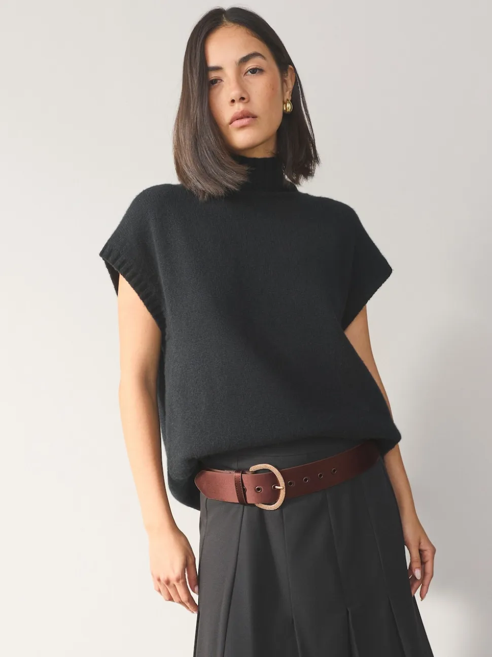 Chocoladebruin - Satin Belt with Diamante Buckle